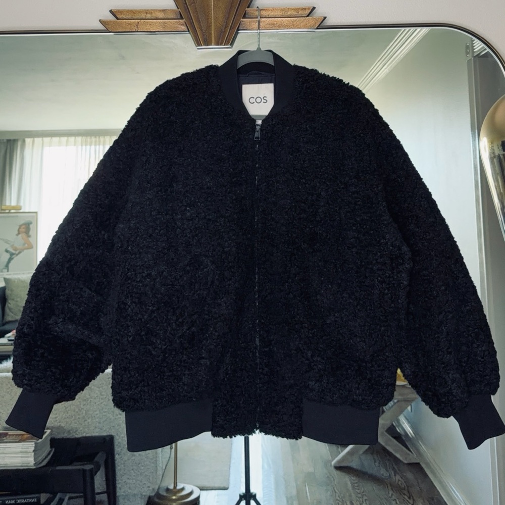 COS Oversized Black Teddy Bomber